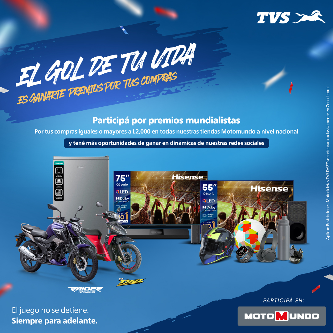 TVS Motor Honduras Facebook ad: Llevate tu TVS favorita y participá por increíbles…