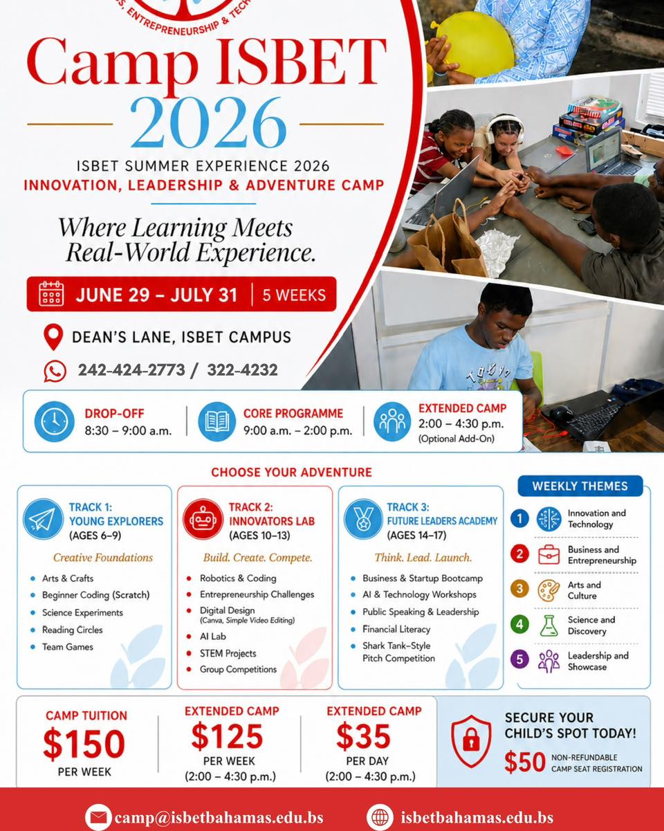 ISBET Bahamas Facebook ad: Camp ISBET Summer Registration 2026