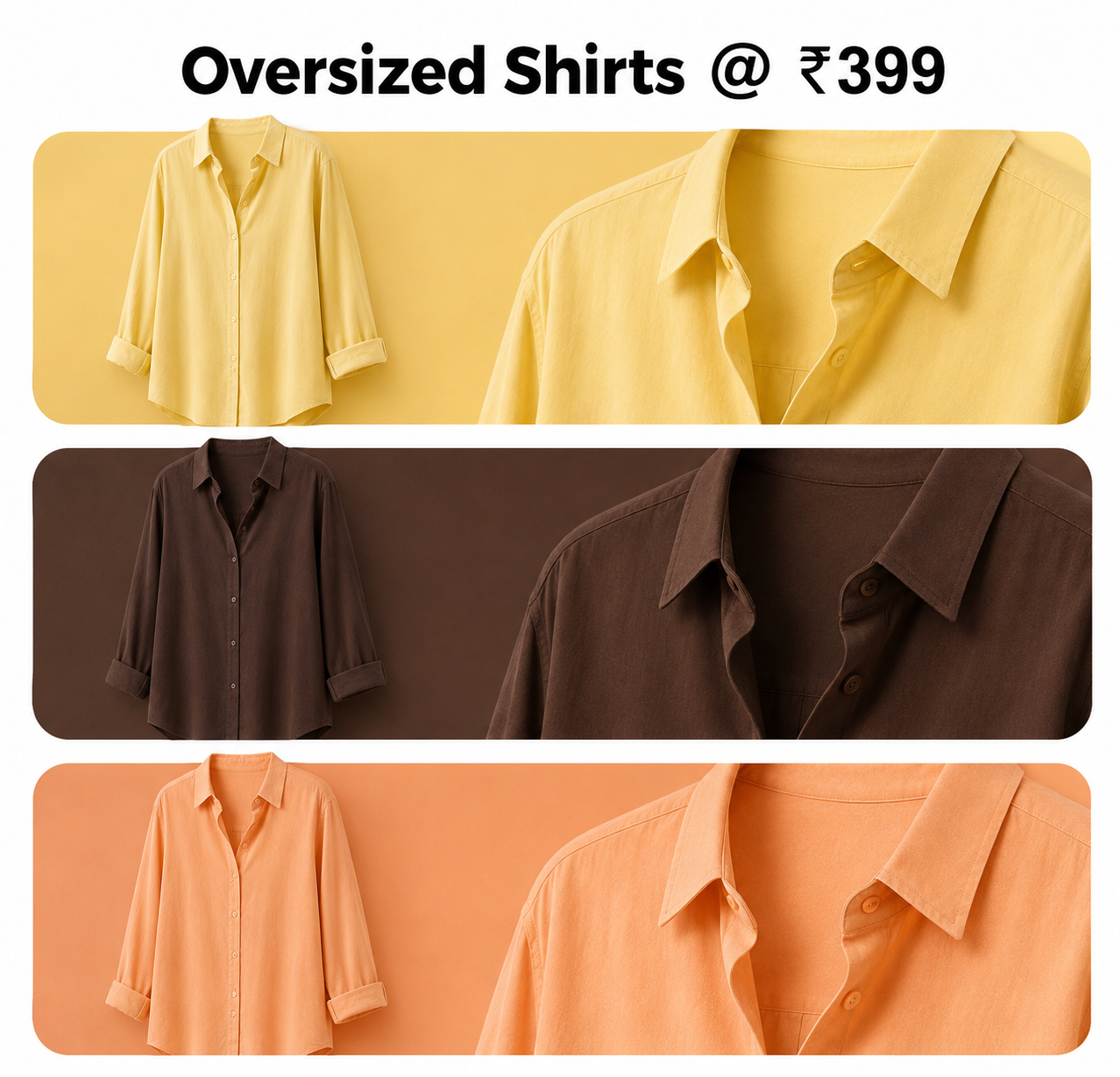 Urbunx Facebook ad: ₹399 | OVERSIZED SHIRTS
