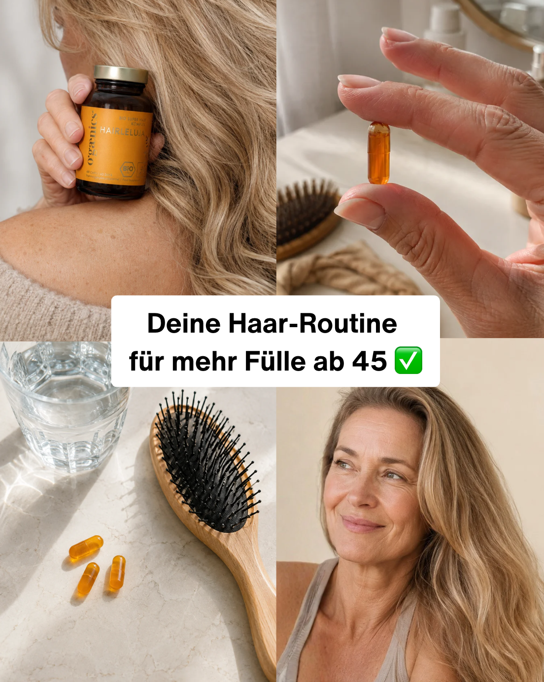 Ogænics Beauty Supplements Facebook ad: Natürlich. Wirksam. Ogaenics.