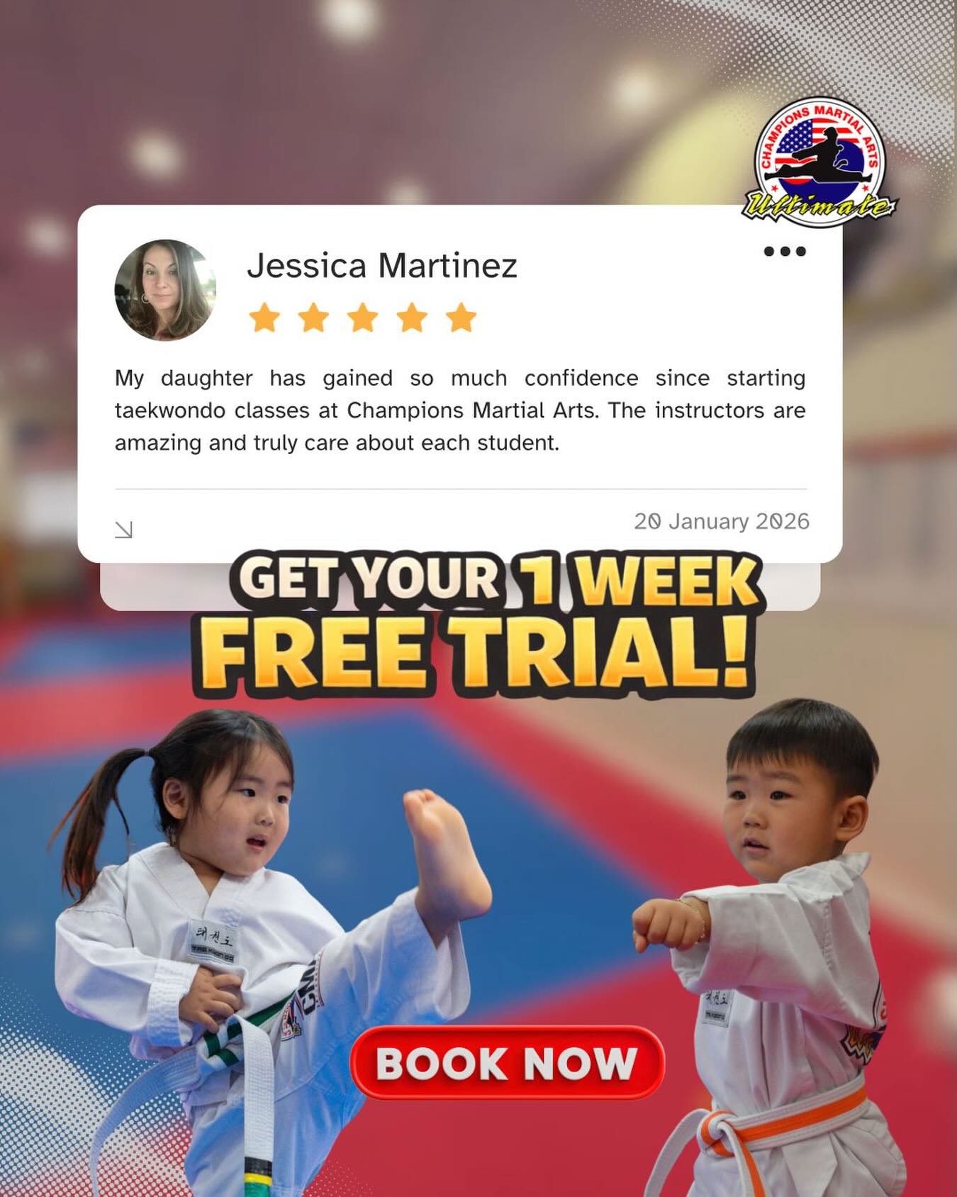 Champions Martial Arts Woodbury Facebook ad