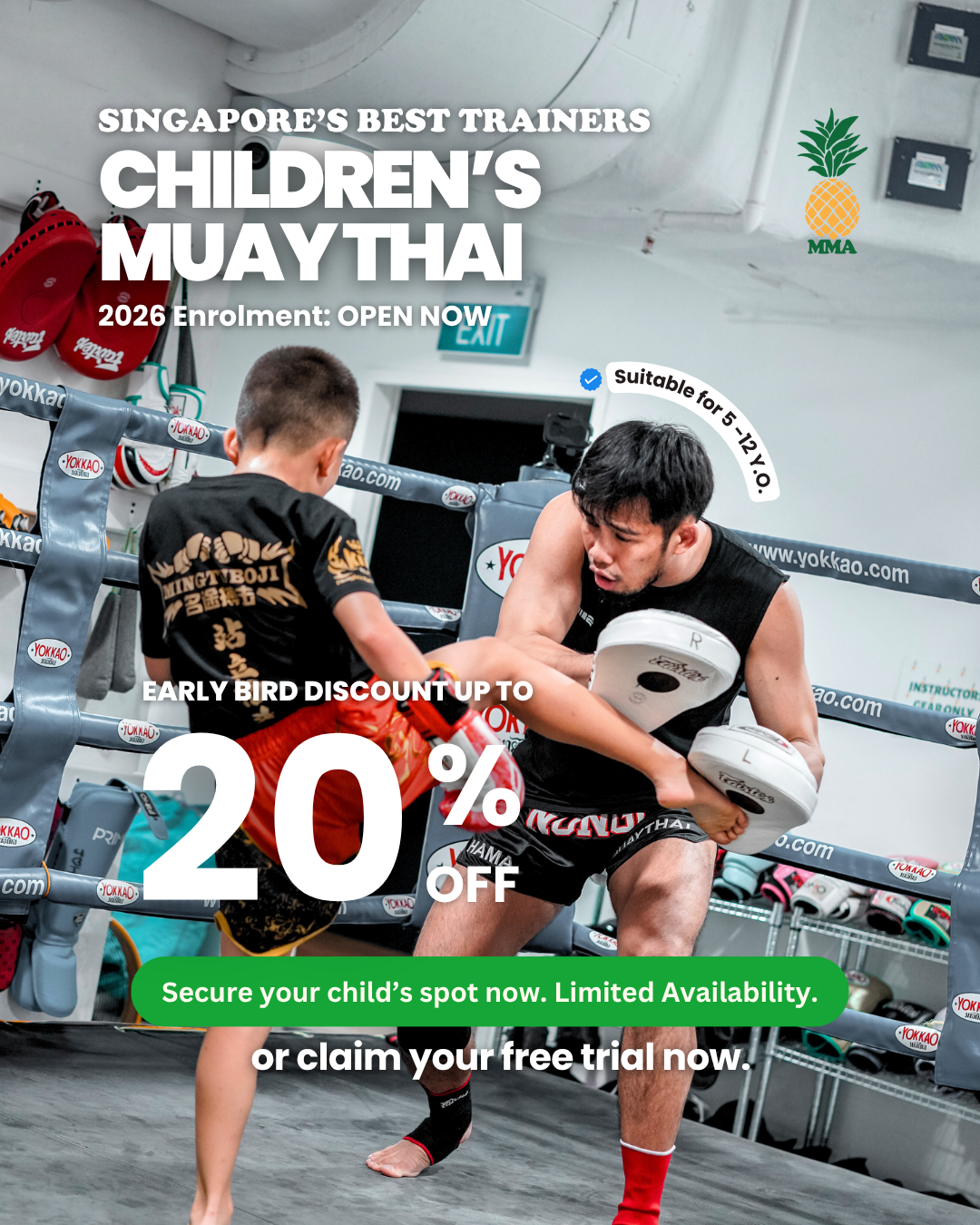 Pineapple MMA Facebook ad: Children's Muay Thai