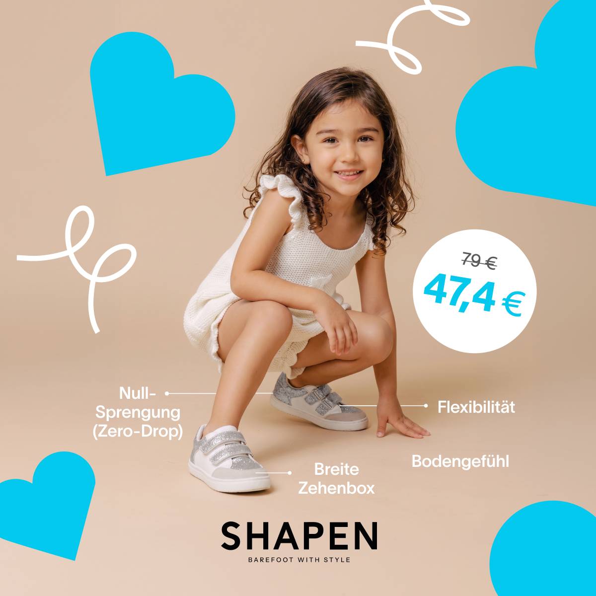 Shapen barefoot with style Facebook ad: Kinder-Barfußschuhe im Sale!