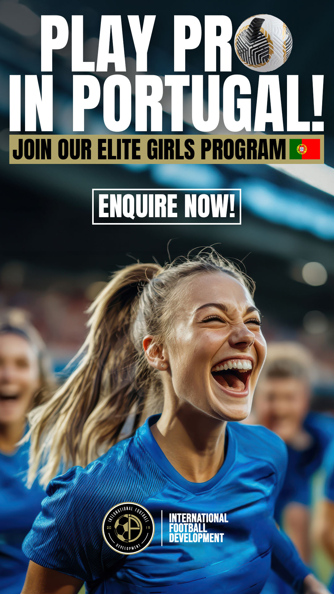 International Football Development Facebook ad from May 6, 2025