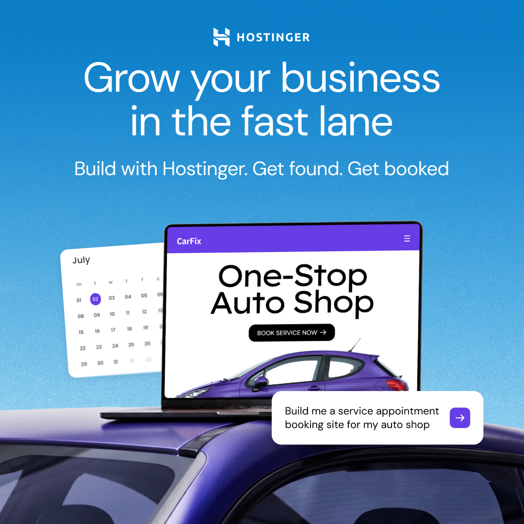 Hostinger Facebook ad: AI website creation