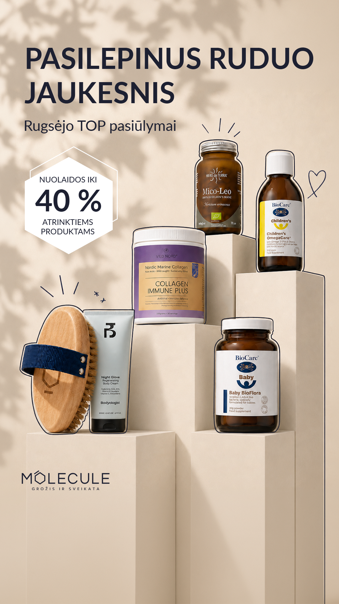 Molecule - sveikata/grožis/jaunystė Facebook ad: Iki 40 % nuolaidos