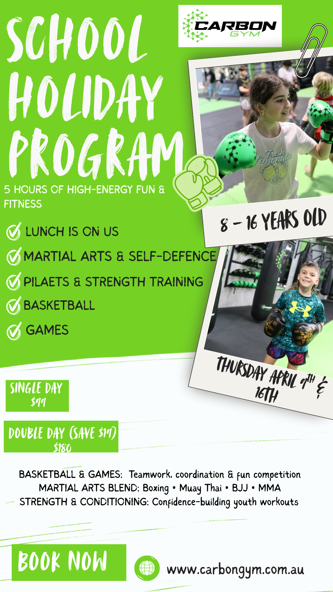 Carbon Gym Geelong Facebook ad: Last time we sold out. Book early.
