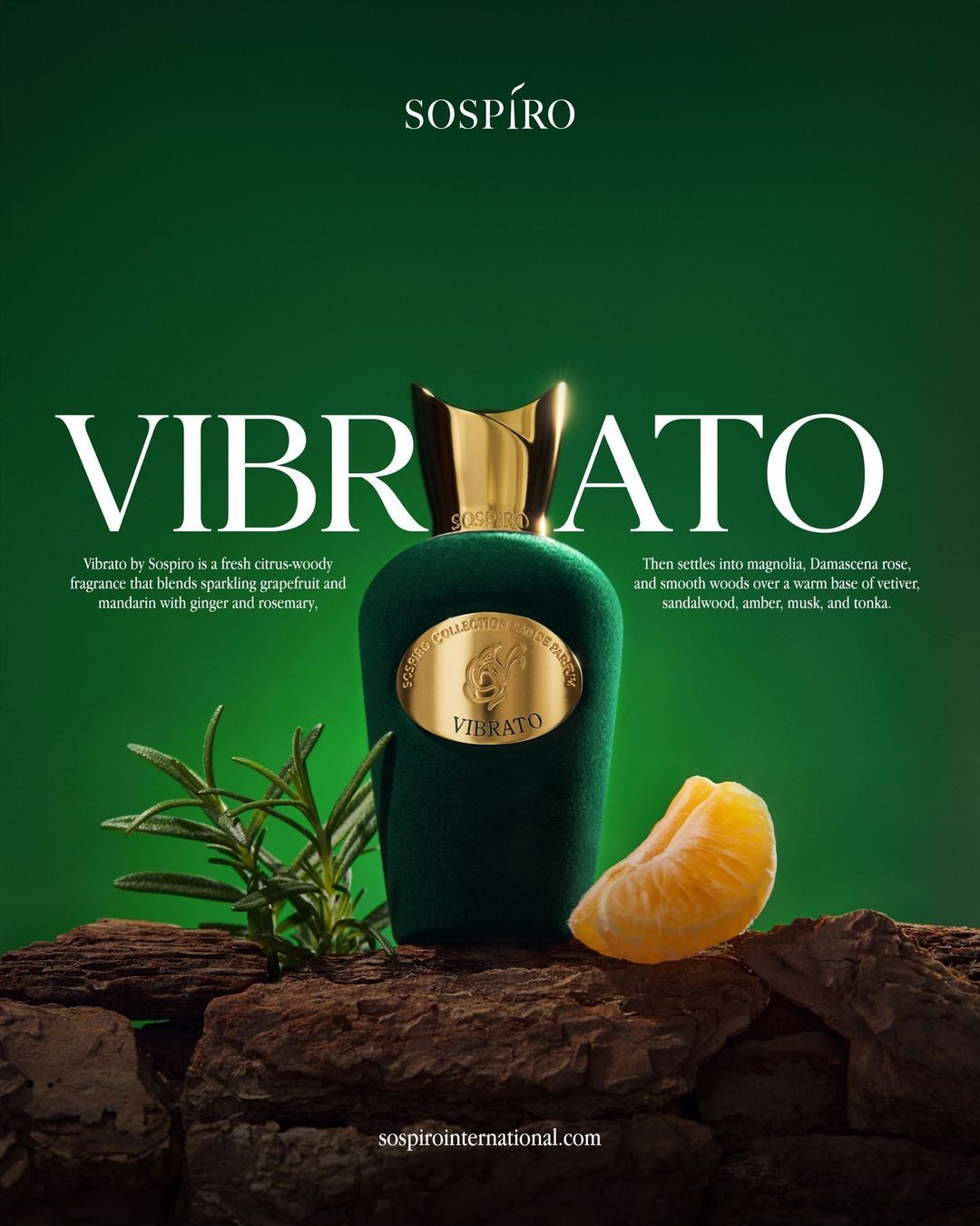 Sospiro International Facebook ad: Vibrato reveals a bright, uplifting opening that evolves…