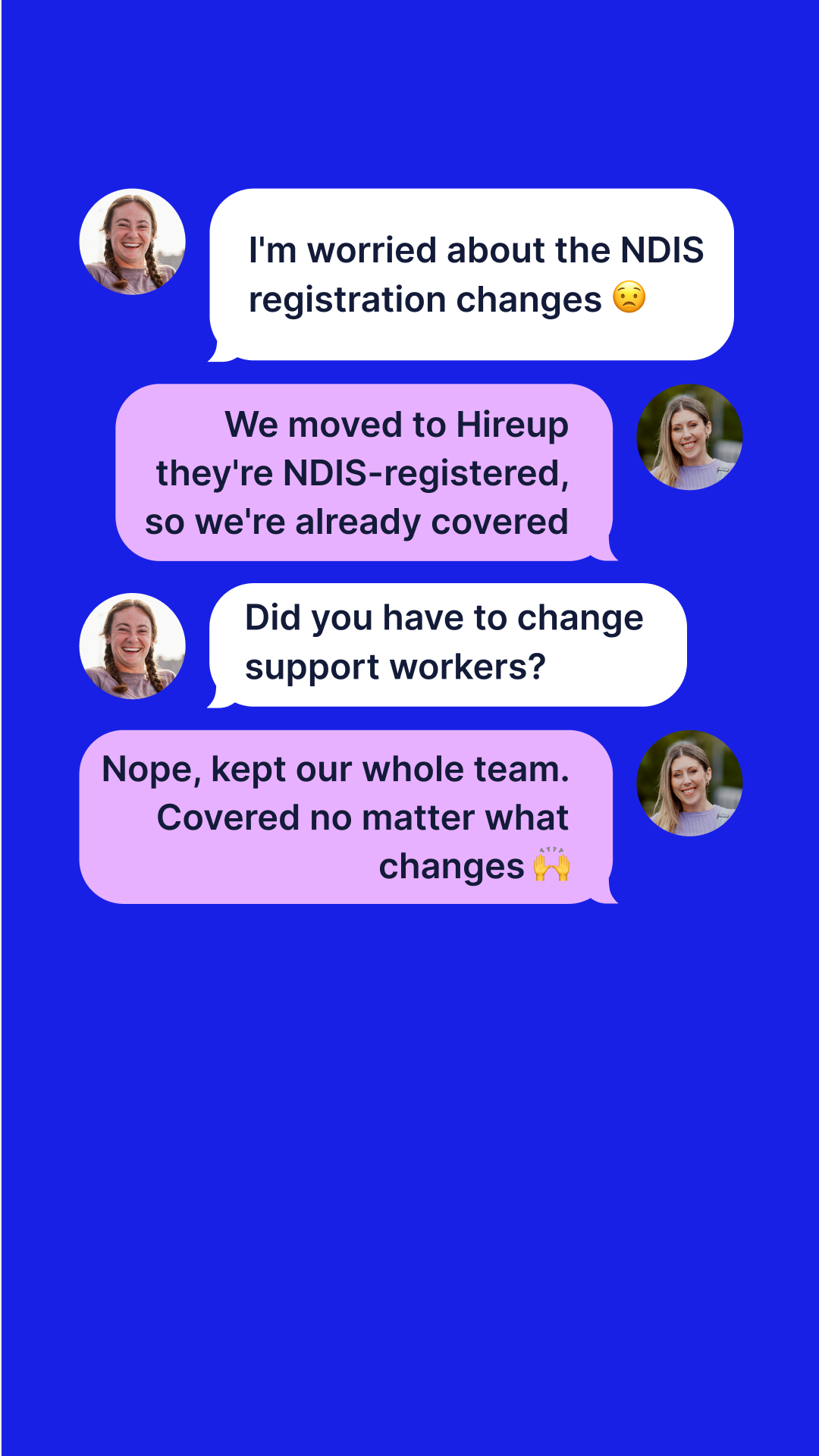 Hireup Facebook ad