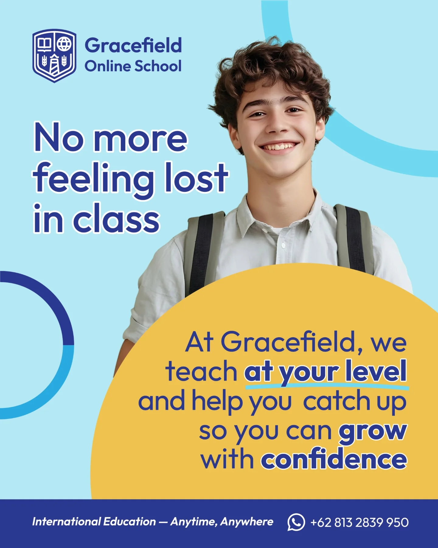 Gracefield Education Facebook ad: At Gracefield, we meet you where you are…