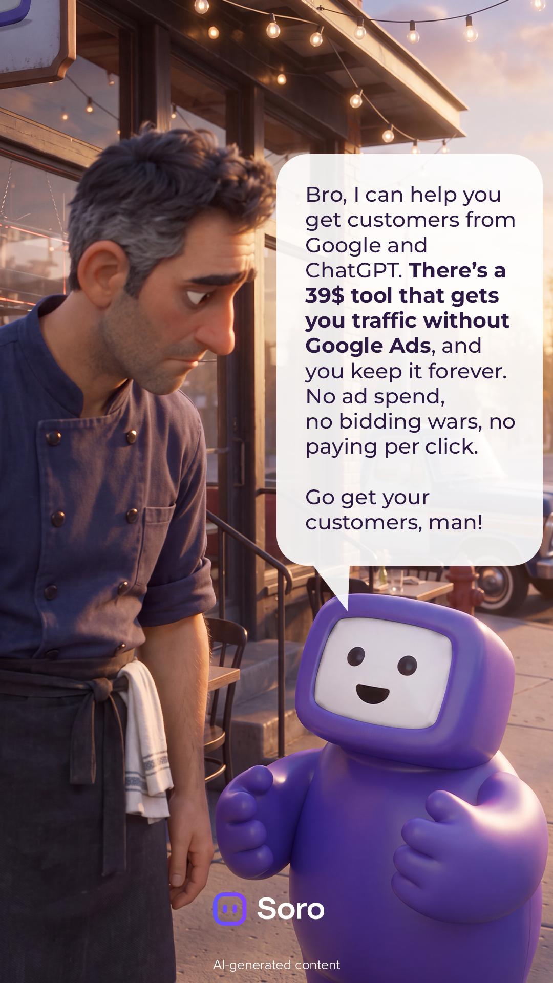 Soro SEO Facebook ad: Rank #1 on Google