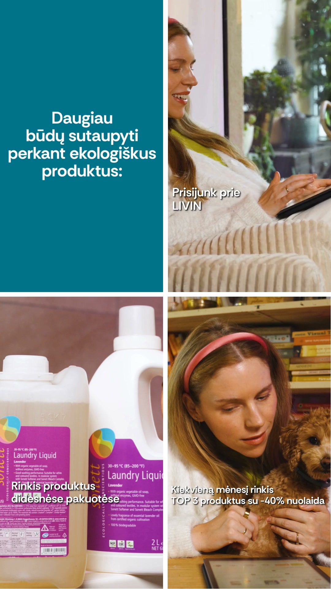 LIVIN sveiki produktai Facebook ad: Ekologiškas rugsėjis
