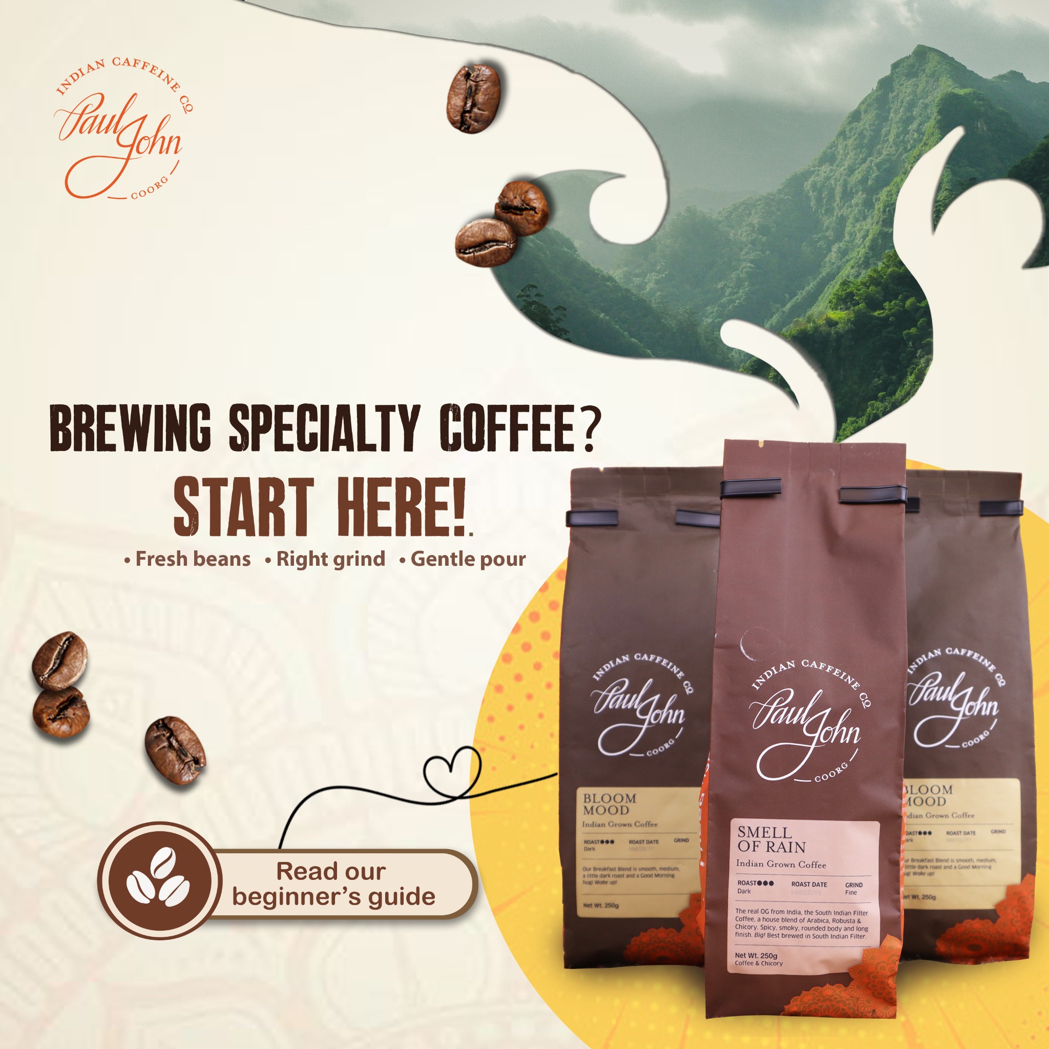 Paul John Indian Caffeine Co. Facebook ad from Nov 11, 2025