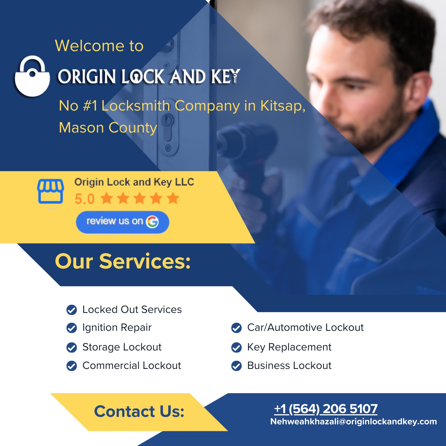 Origin Lock & Key Facebook ad: Best Local Locksmith in Bremerton, WA - Origin Lock & Key