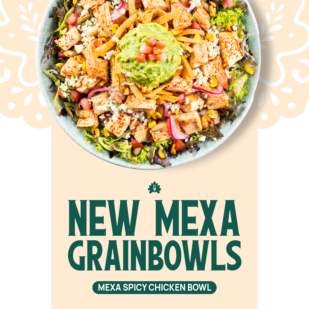 SUPER SALADS Facebook ad: Mexa Grainbowls