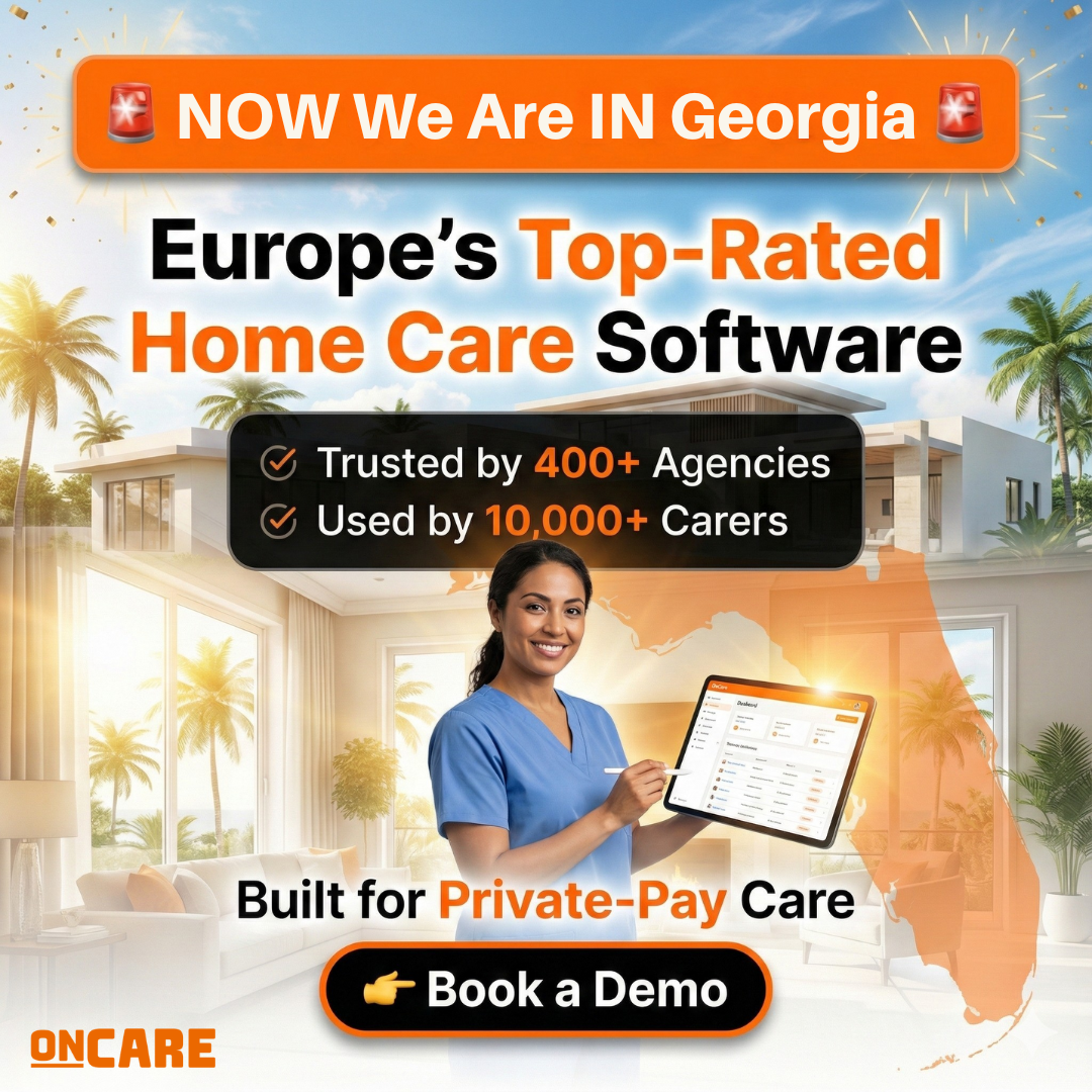 OnCare Facebook ad: Home Care Software Now Available in Georgia