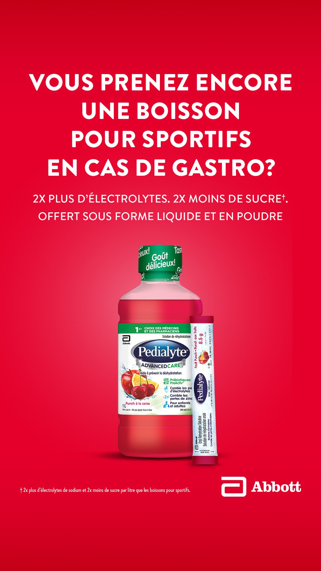 Pedialyte Canada Facebook ad