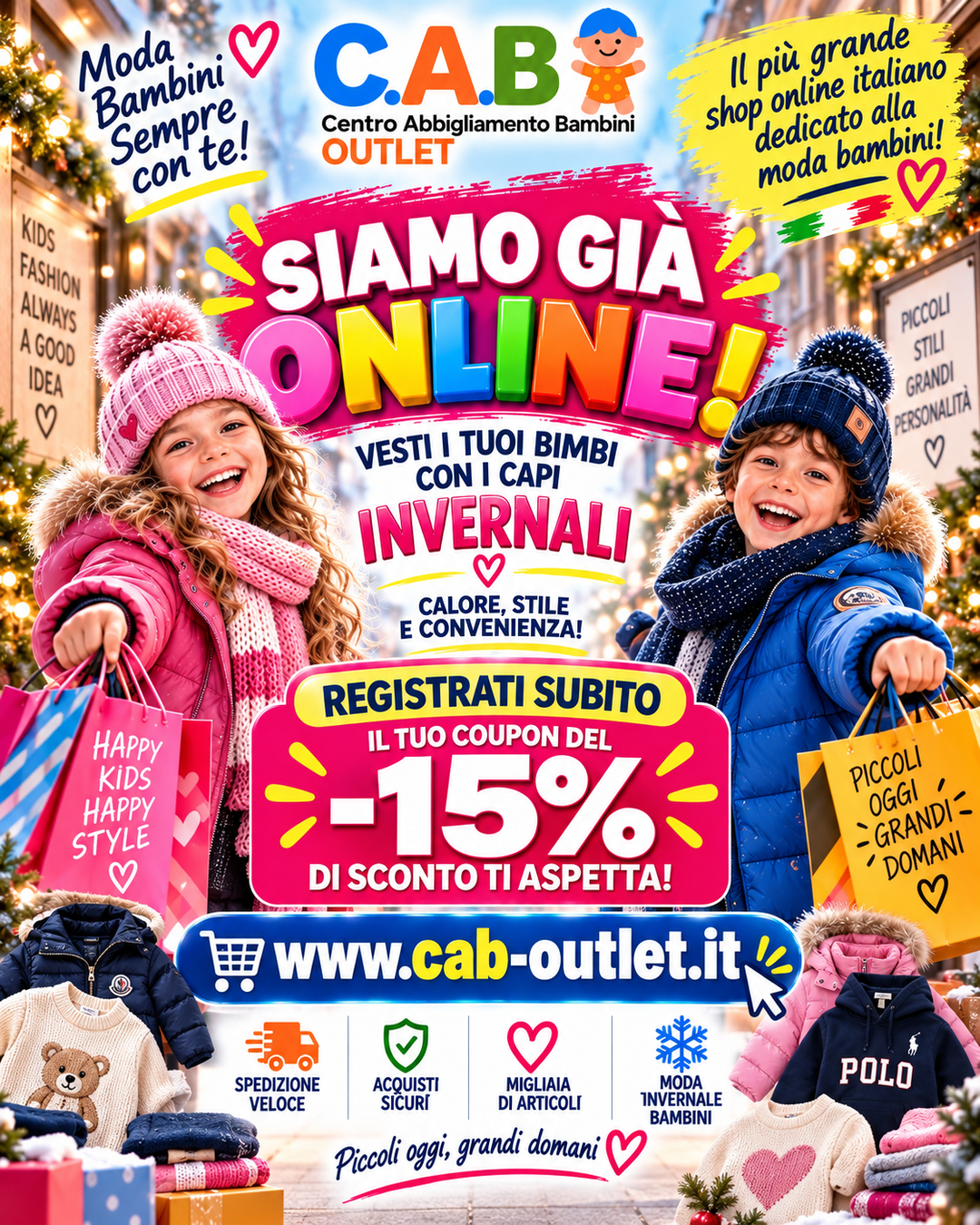 Cab016 centroabbigliamentobambino.it Facebook ad: -15% extra per i primi 1.000 iscritti