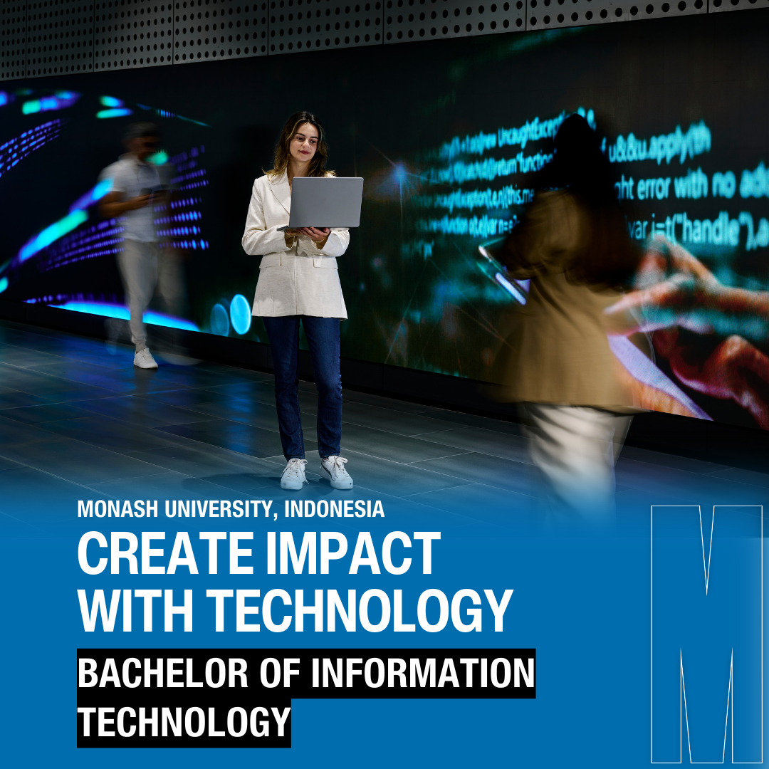 Monash University, Indonesia Facebook ad: Build the future of tech at Monash University…