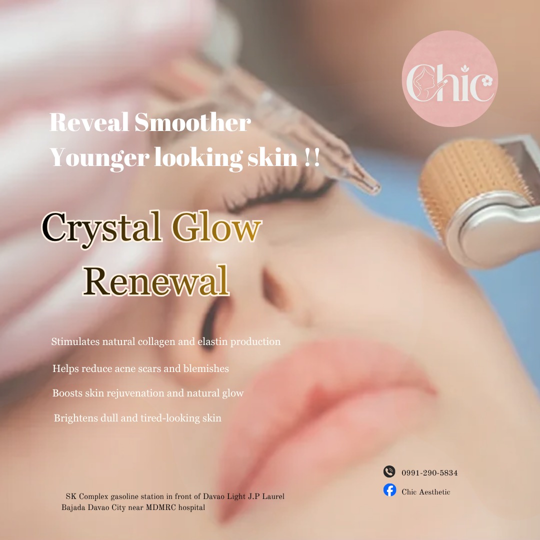 Chic Aesthetic Facebook ad: Reveal Smoother, Younger-Looking Skin with Crystal Glow…