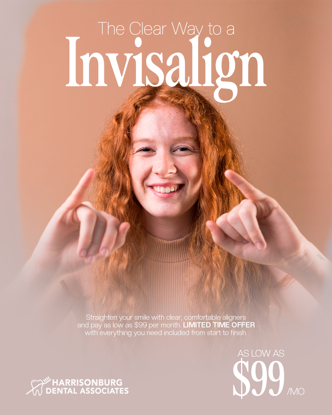 Harrisonburg Dental Associates Facebook ad: Harrisonburg! Invisalign Special is Here!