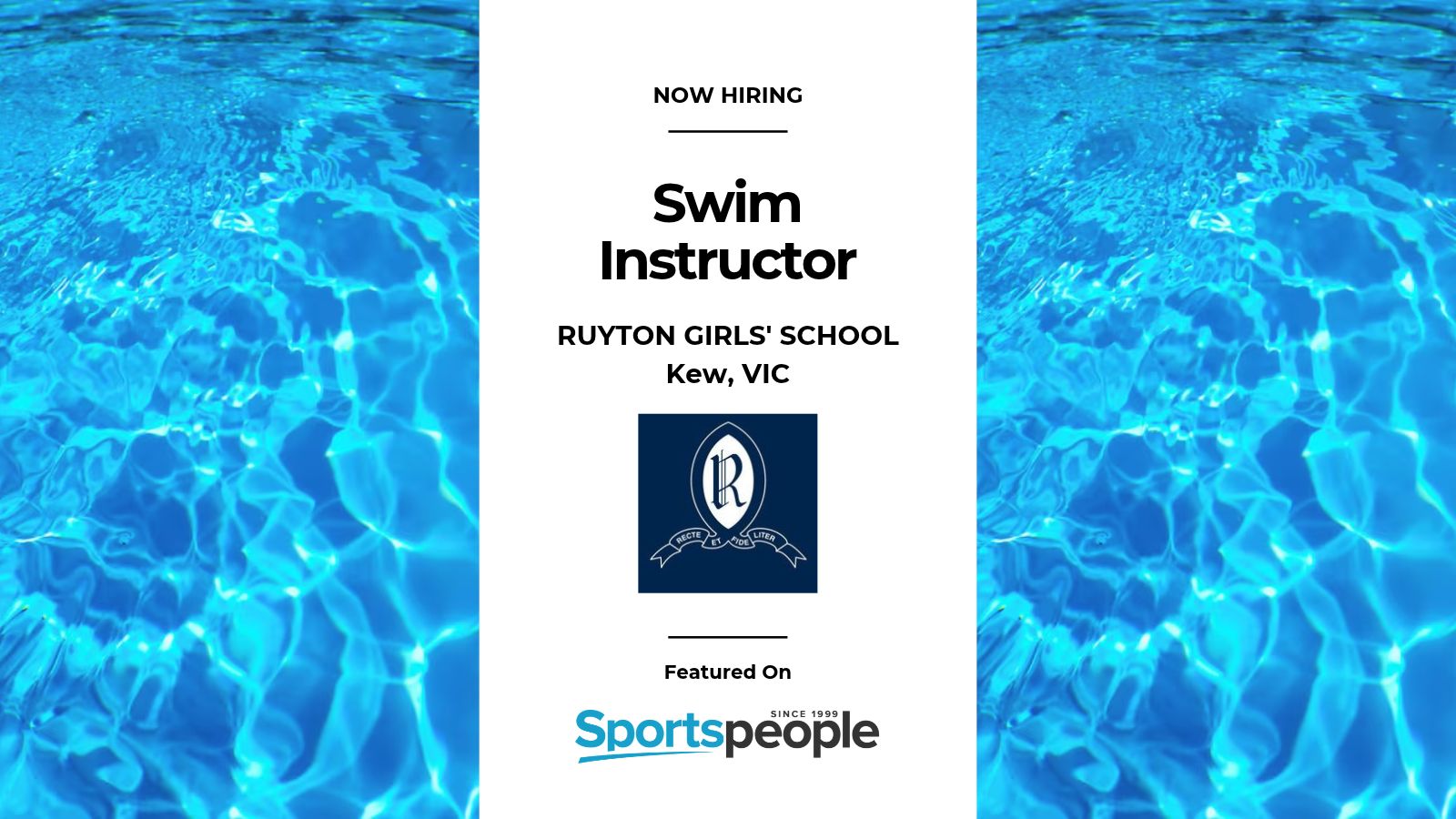 Sportspeople - Australia's Largest Sports Jobsite Facebook ad: Swim Instructor | Ruyton Girls School