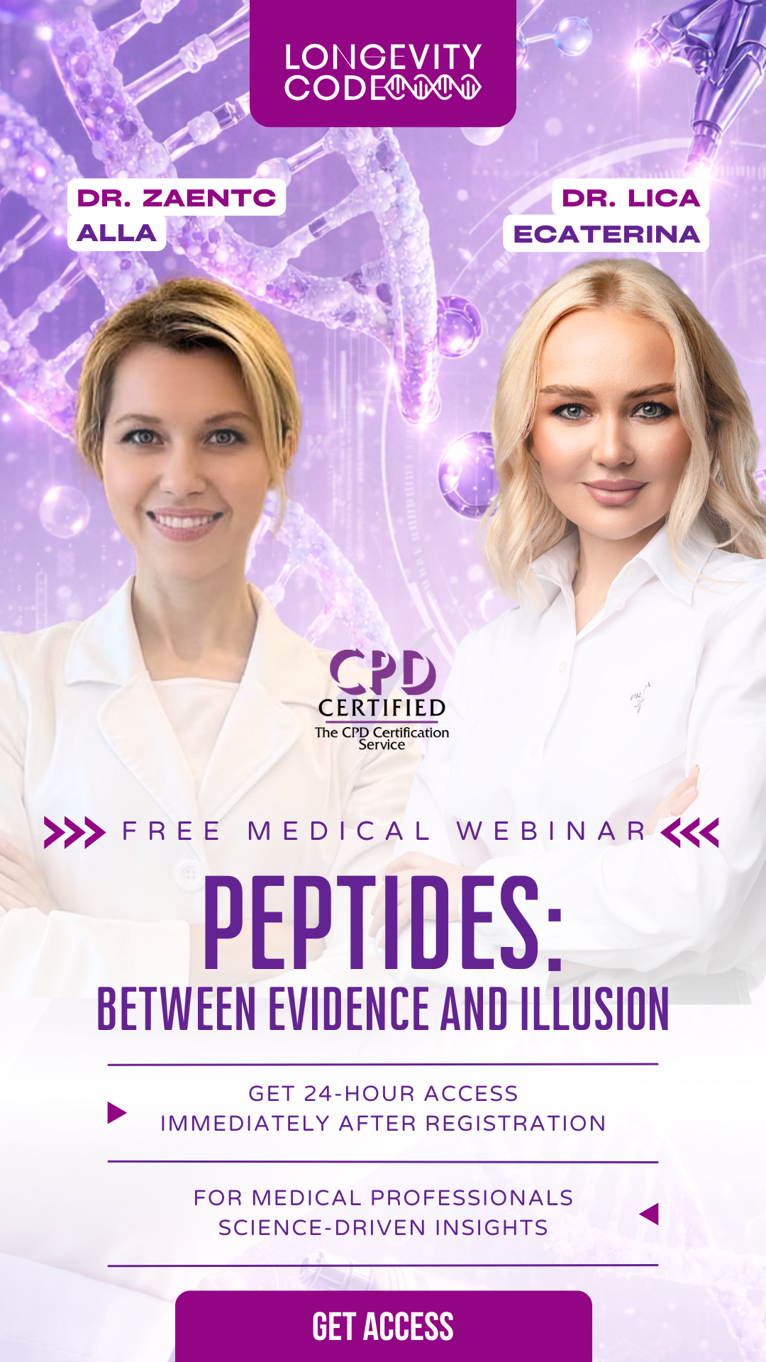 Longevity Code Facebook ad: Mastering peptide therapy