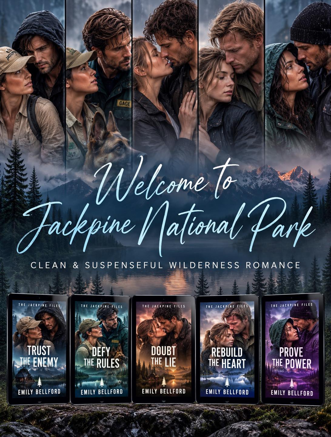 Emily Bellford Romance Books Facebook ad: Start The Jackpine Files Collection | Only $.99 Ltd Time