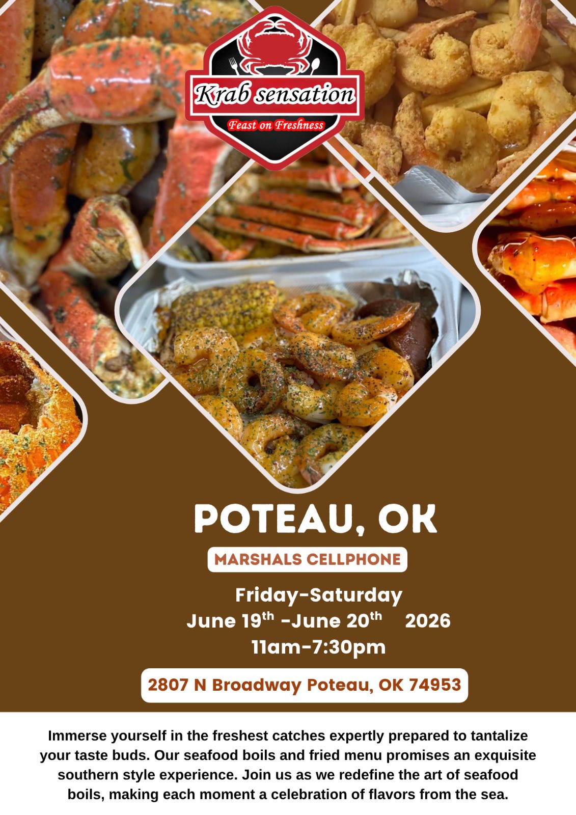 The Krab Sensation & Seafood on the Go. Facebook ad