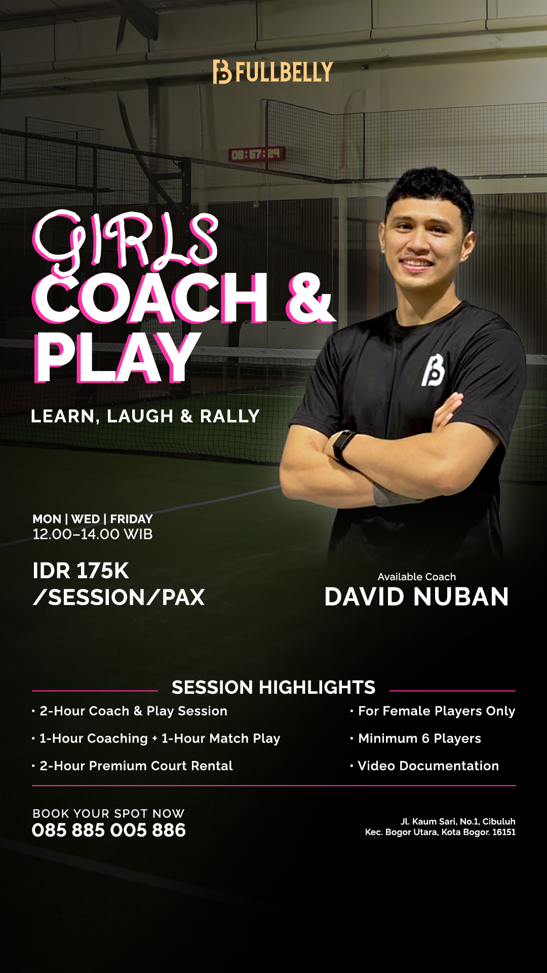 FullBelly Sports Facebook ad: Padel Sesi Wanita: 175K All-In!