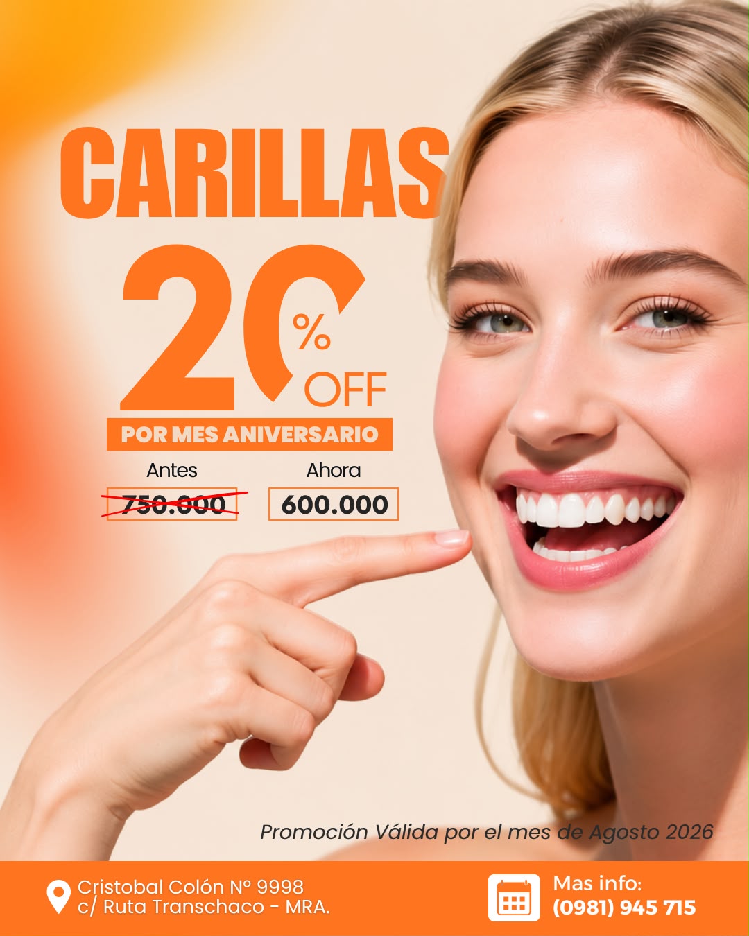 Dental Solutions Facebook ad: Por el mes del Aniversario de la Clínica!