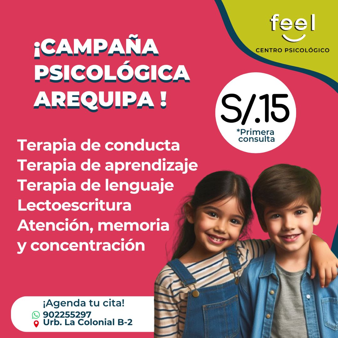 Feel Centro Psicológico Arequipa Facebook ad: ¡Primera consulta a solo S/15!