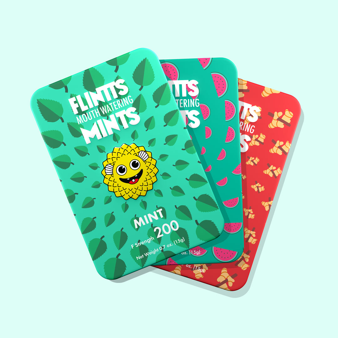 Flintts Facebook ad: Dry Mouth Sucks, Flintts Mints make your mouth…