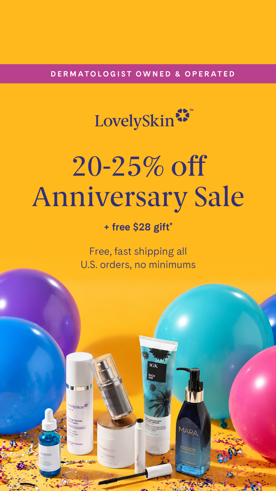 LovelySkin.com Facebook ad: LovelySkin Skincare & Beauty Sale