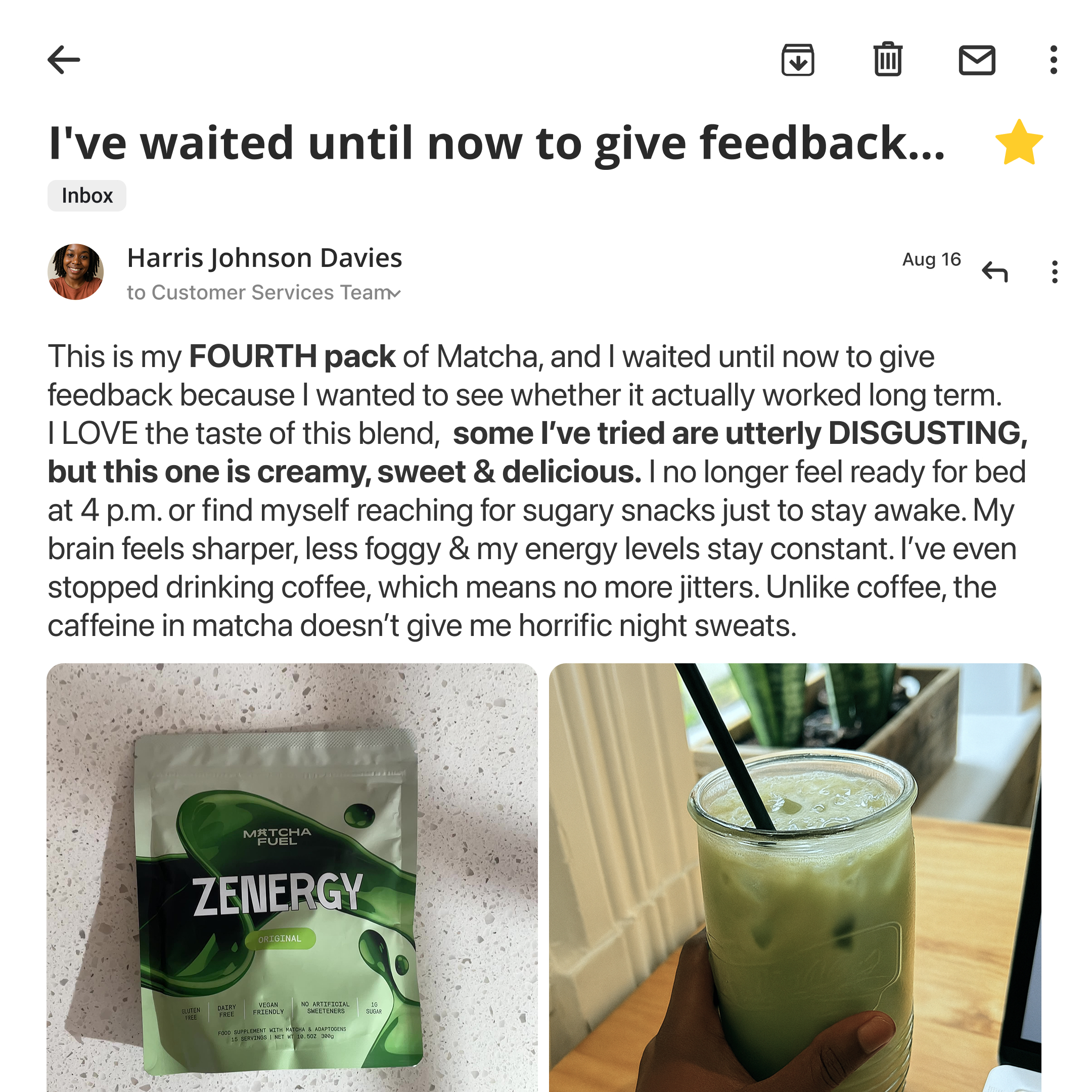 Matcha Fuel Facebook ad