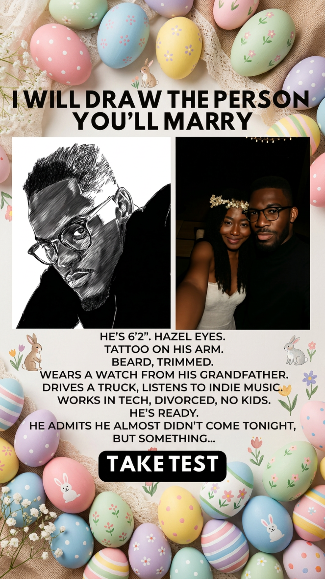 Soulmate Drawing Facebook ad: Take quiz and check it out!