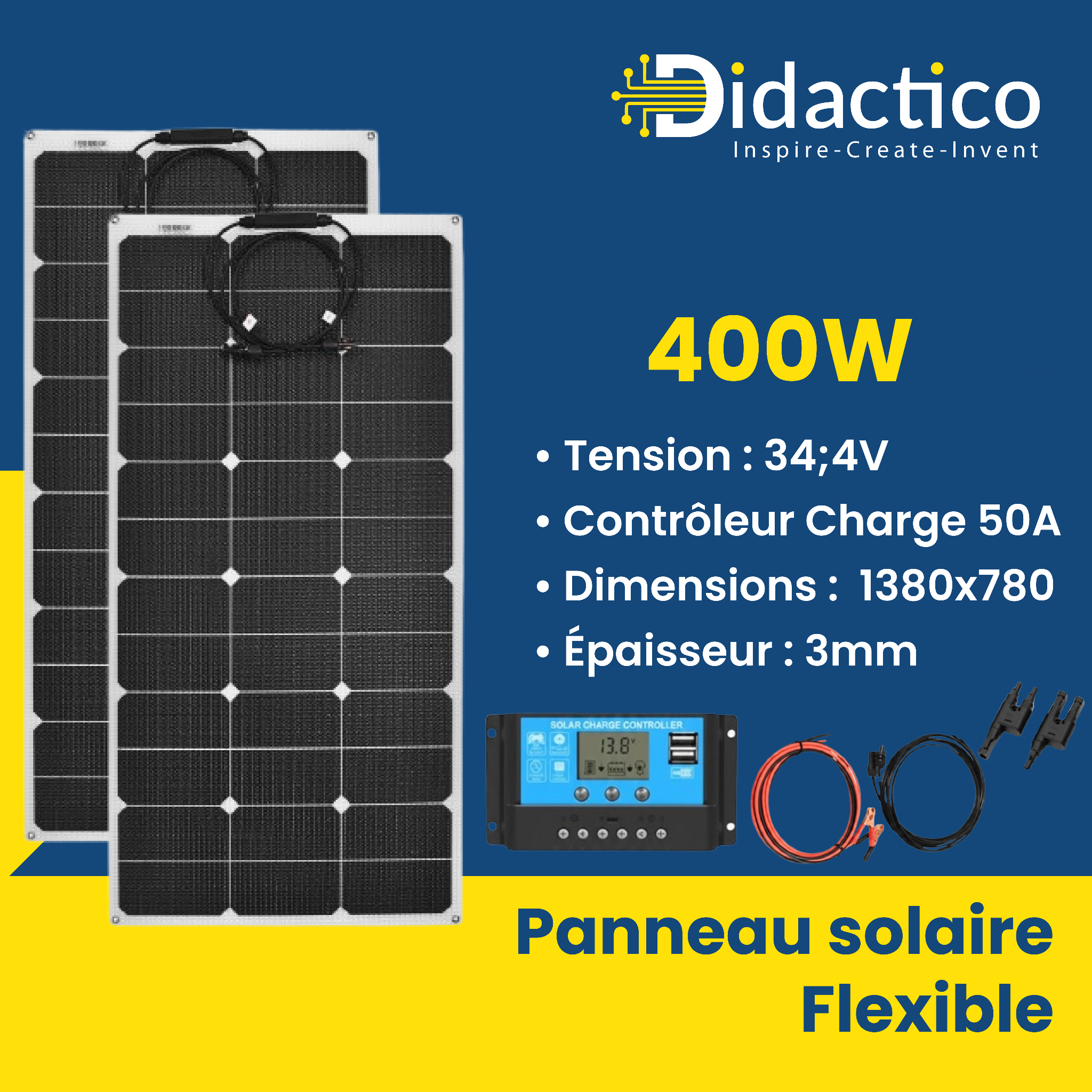 Didactico Facebook ad: Découvrez notre Kit Panneaux Solaire Flexible: la solution…