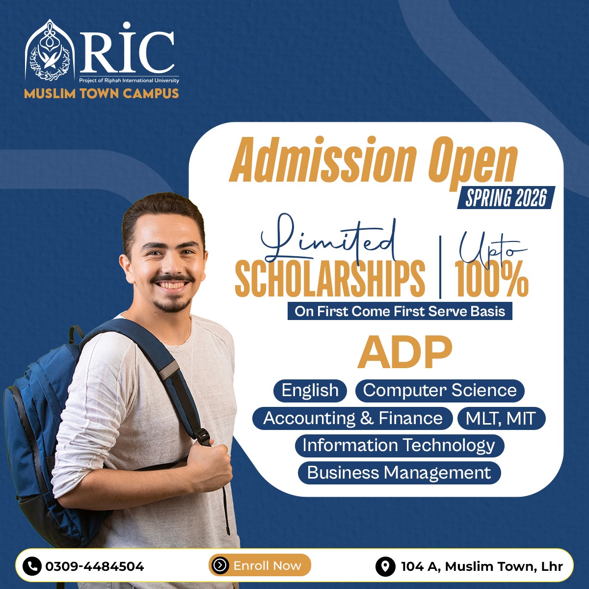 Riphah International College - Muslim Town Campus LHR Facebook ad