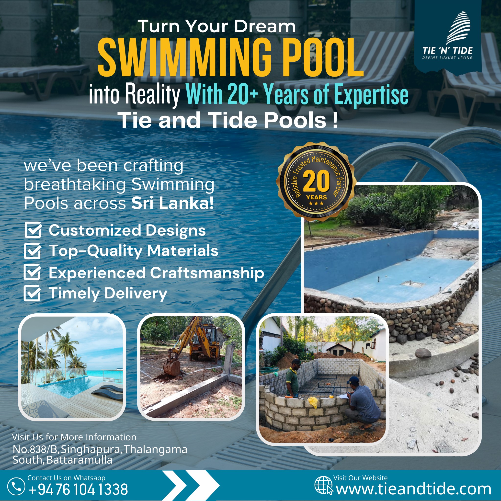 Tie and Tide Pools Facebook ad: Dreaming of Your Own Swimming Pool?