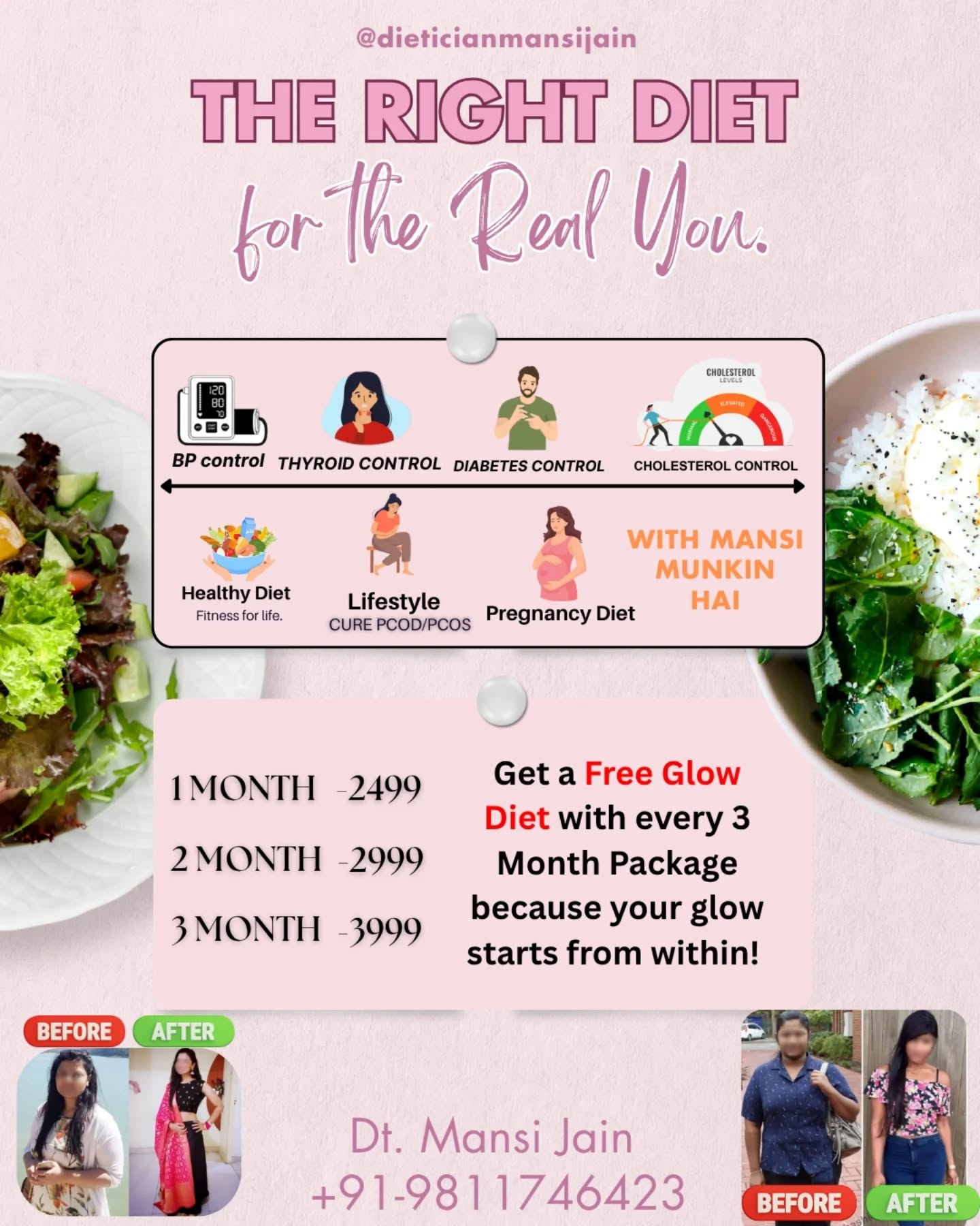 Dietitian Mansi Jain Facebook ad: The Right Diet for the Real You