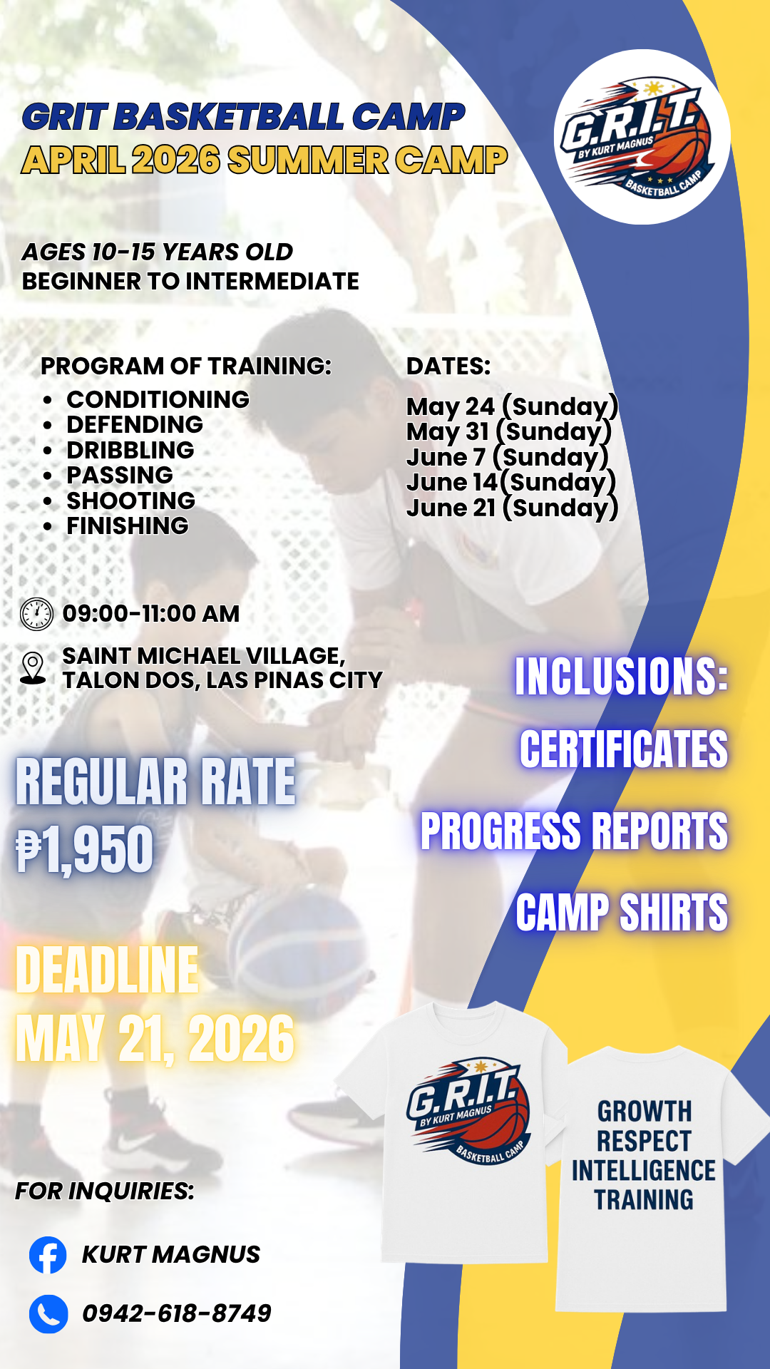 GRIT Basketball Camp Facebook ad from May 1, 2026
