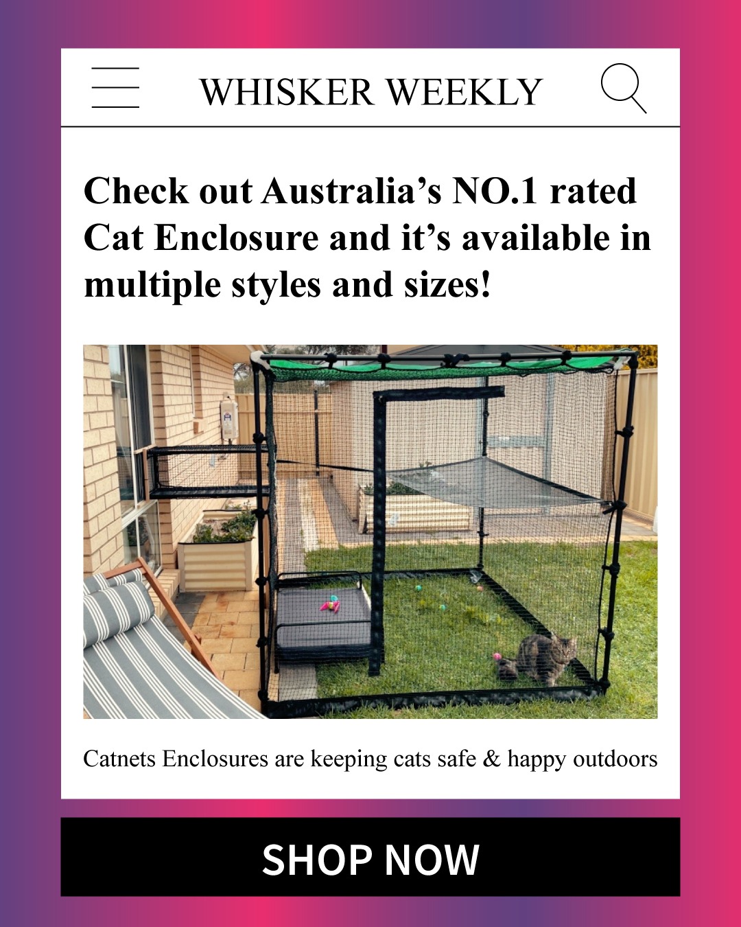 catnets.com.au Facebook ad