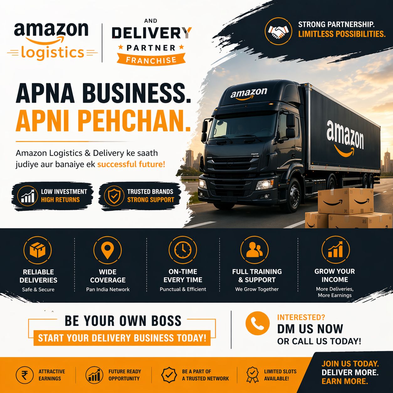 Franchise of Amazon Logistics & Delhivery Partner Facebook ad