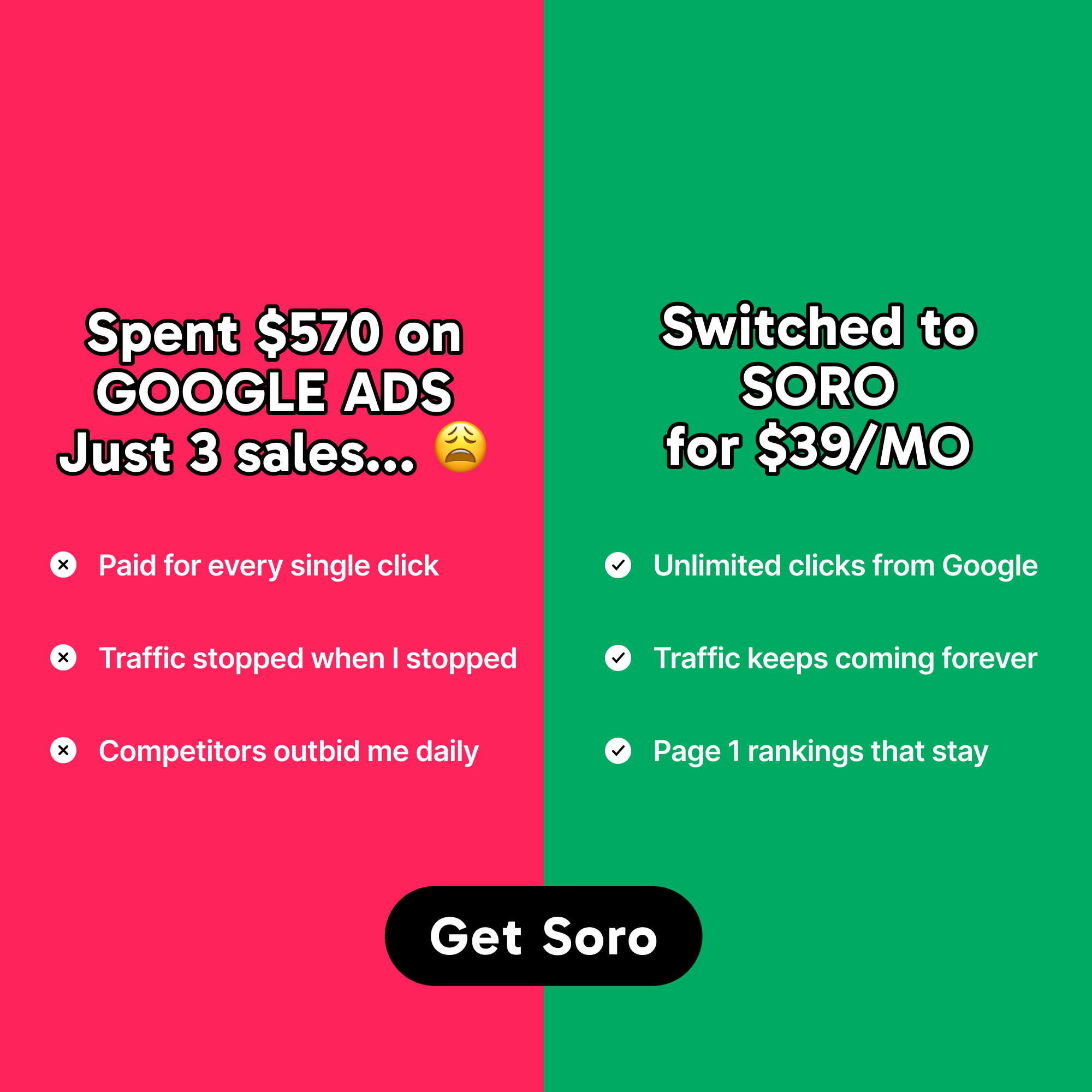 Soro SEO Facebook ad