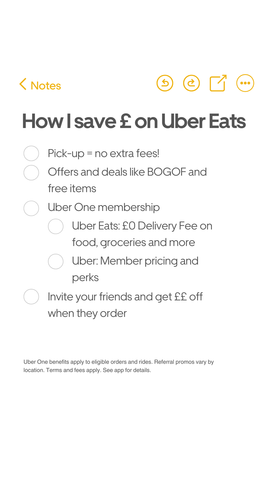 Uber Eats Facebook ad