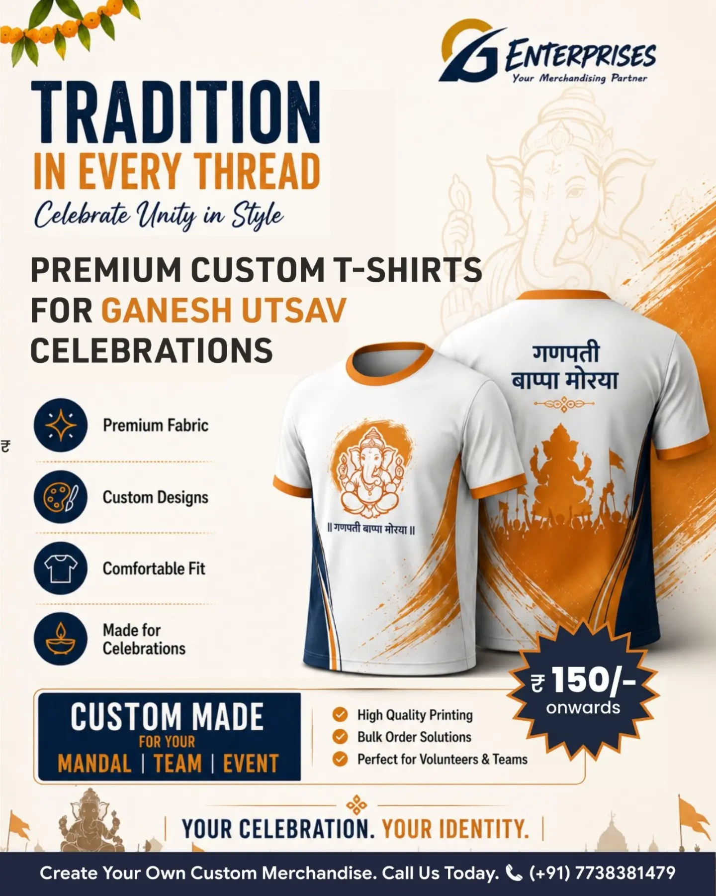 G Enterprises Facebook ad: This Ganesh Utsav, bring your mandal, team, and…