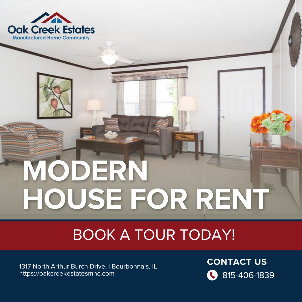 Oak Creek Estates Facebook ad: Premier manufactured home community located in…