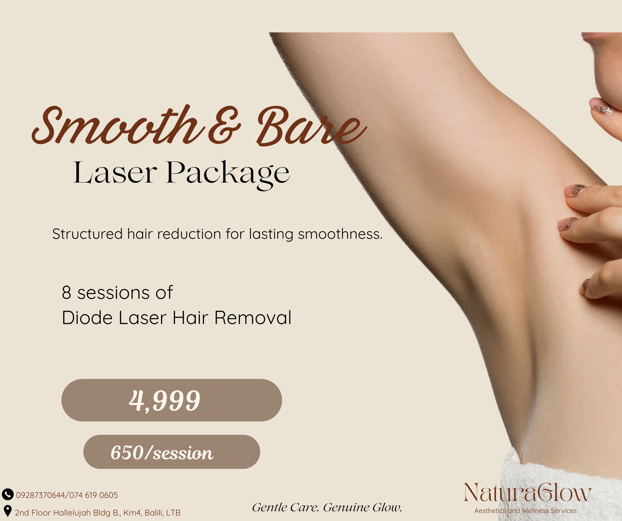 NaturaGlow Aesthetics Facebook ad: Chat in Messenger