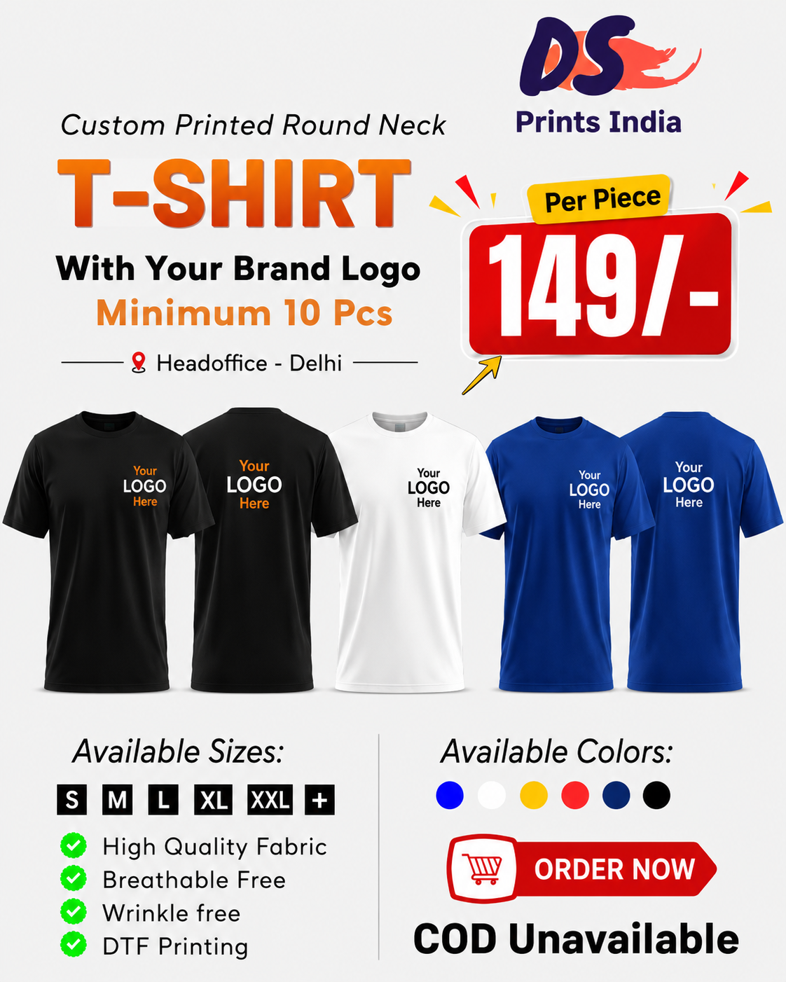 DS Prints India Facebook ad: Custom Printed T-Shirts for Your Team
