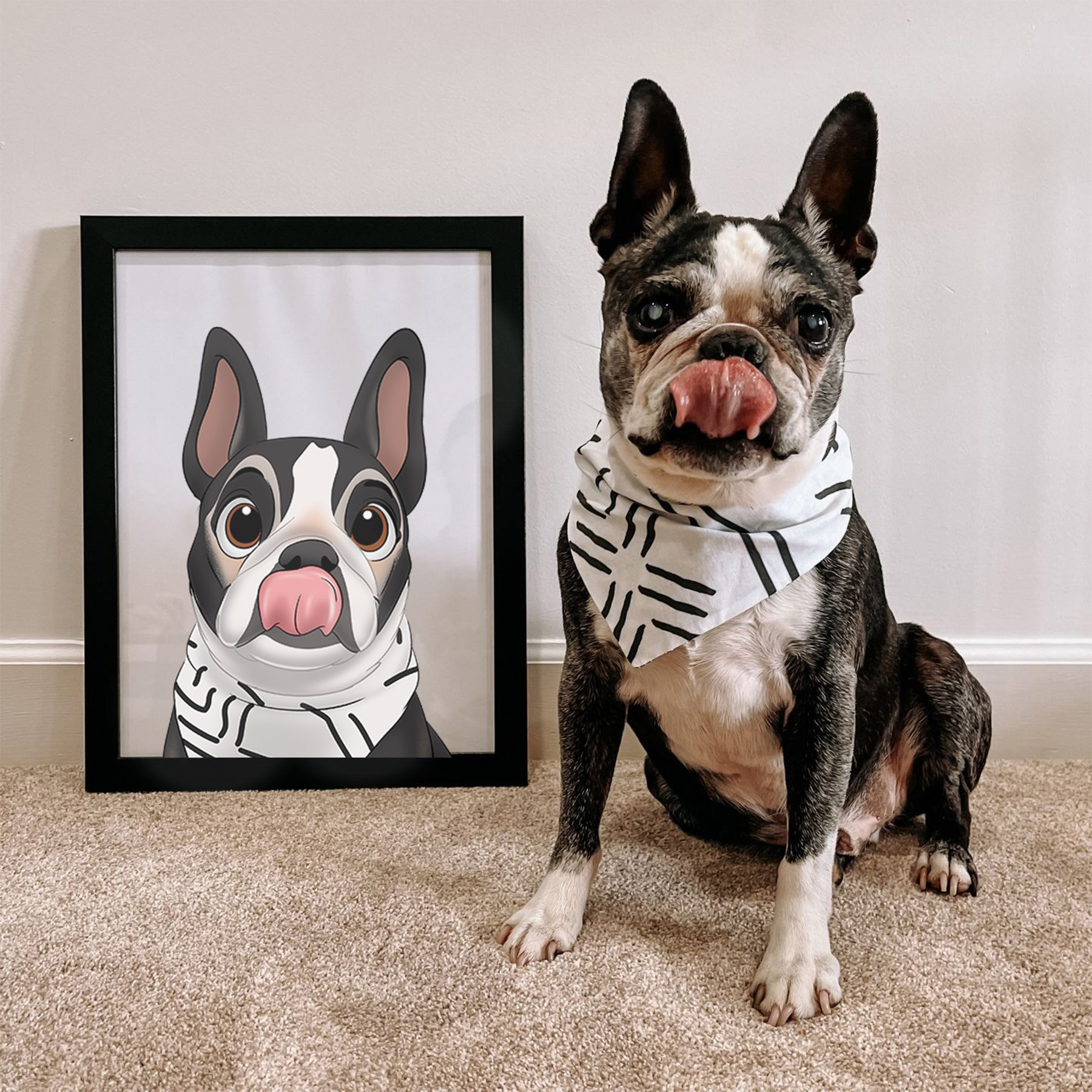 The Custom Portrait Shop Facebook ad: USE CODE PAWTRAIT20